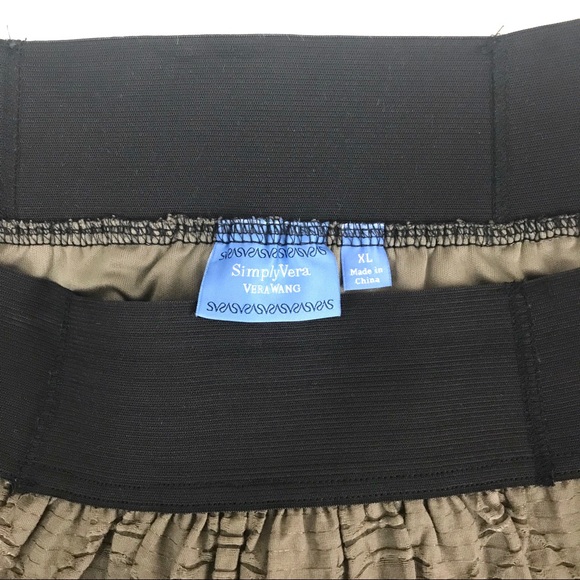 Simply Vera Brown Taupe Black Waist Skirt Sz XL - Picture 2 of 4